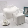 Tissue Box Cover, Modern Decorative PU Leather Rectangular Tissue Box Case Organizer Holder for Vanity Countertop 1
