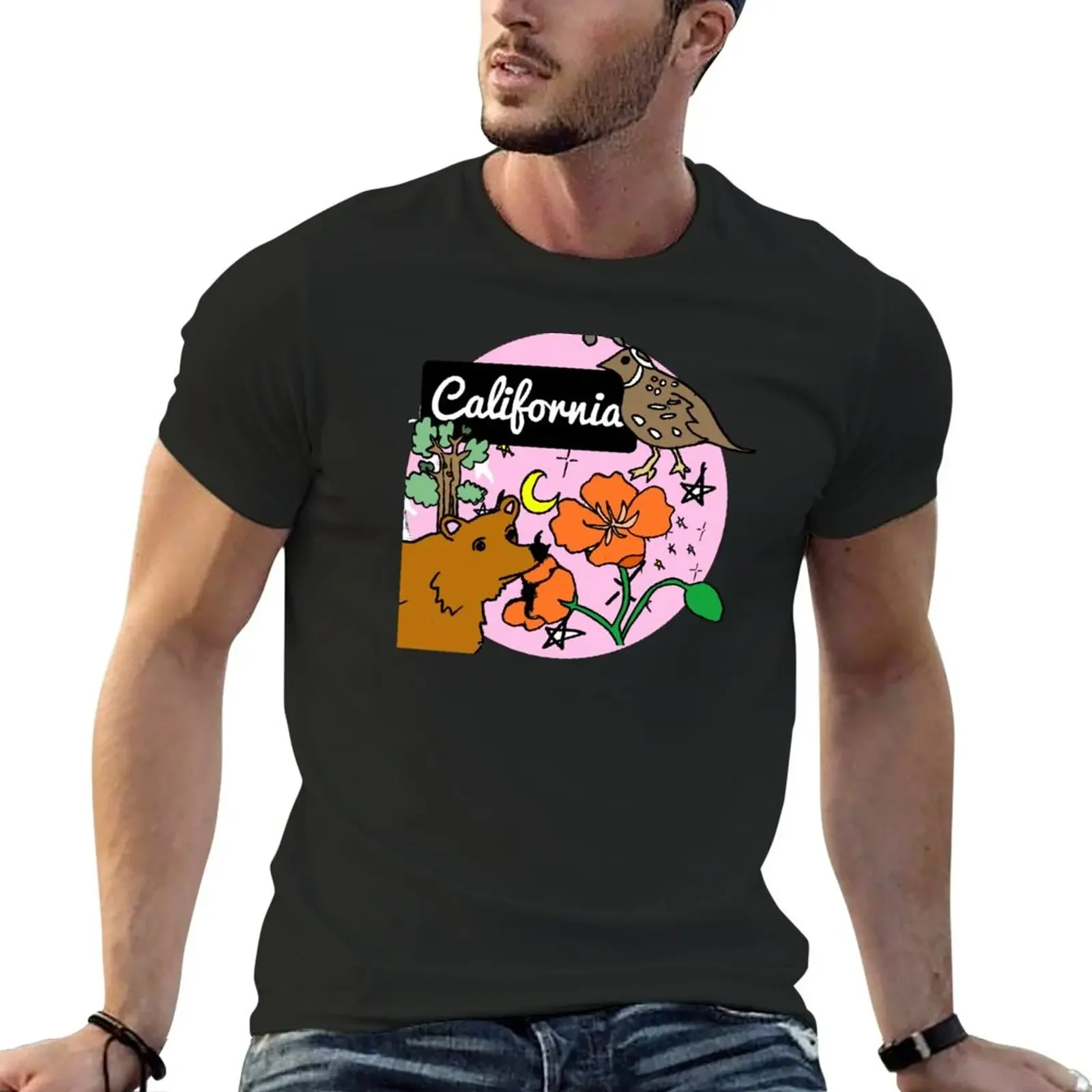 

California T-Shirt shirts graphic tees quick-drying heavyweights plain white t shirts men