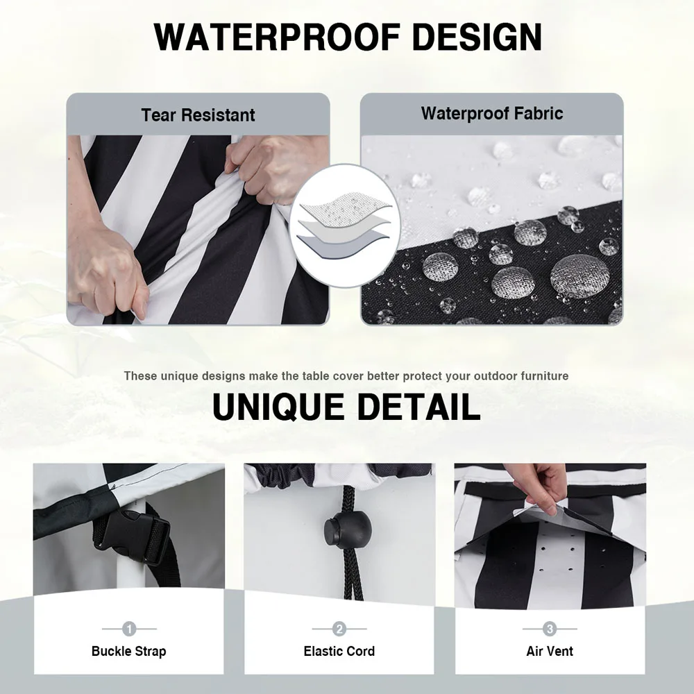 Outdoor Furniture 600D Oxford Fabric Covers Waterproof Rain Snow Dust Wind-Proof Anti-UVGarden Lawn Patio Furniture Covers 2