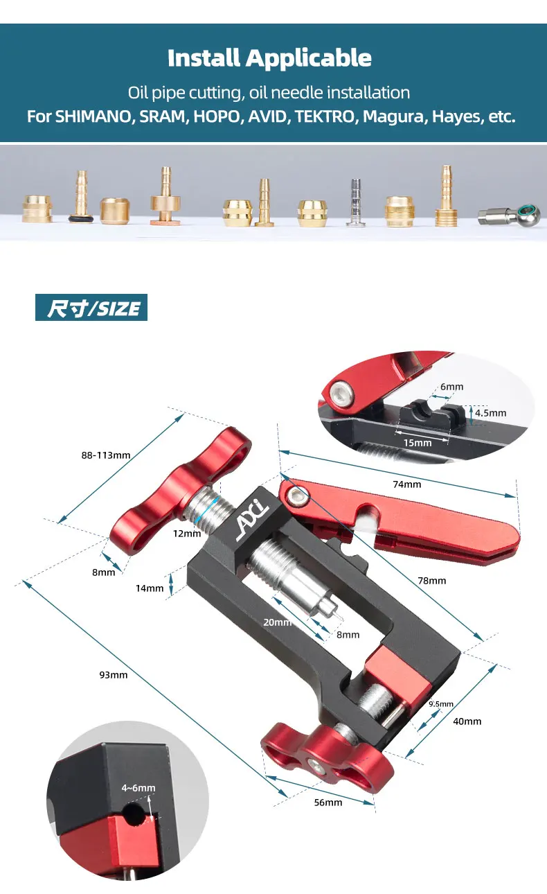 Insert De Raccord De Tuyau Hydraulique De Frein De Vélo Et