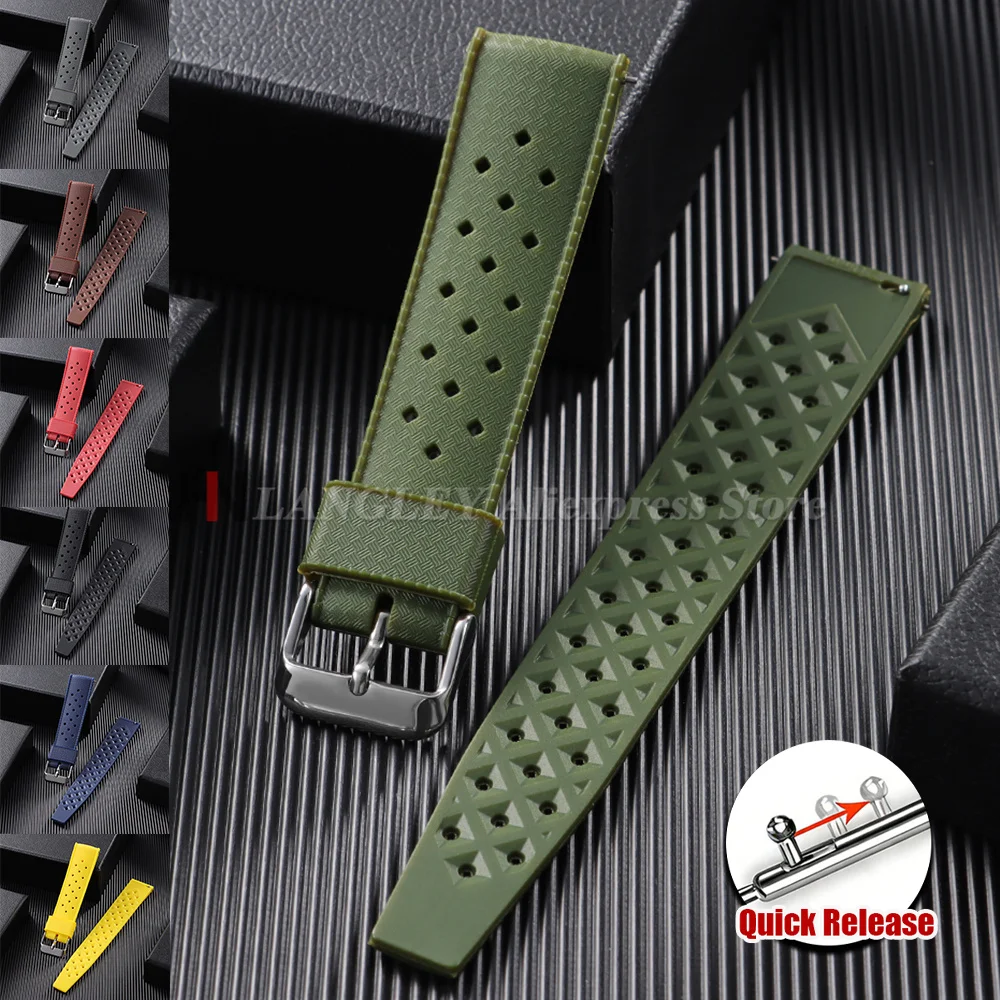 Tropical Silicone Quick Release Watch Band - Versatile Rubber Wristband