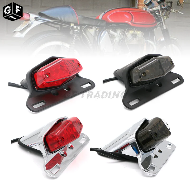 Moto Led Tailight Per Honda Triumph Bonneville Bsa Norton Scrambler Lucas Fanale Posteriore Per Bici Luce Targa Posteriore
