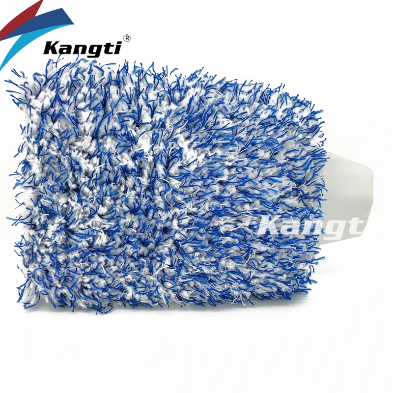 Kangti Car Maximum Mitt High Density Auto Wash Cloth Ultra Super Absorbancy Car Sponge Plush Glove Microfiber Cleaning Towel