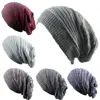 Men and Women Hat Mixed Color Cotton Striped Hip Hop Winter Warm Hat Beanies Knit Long Loose Hat Outdoor Warm Pullover Caps 6