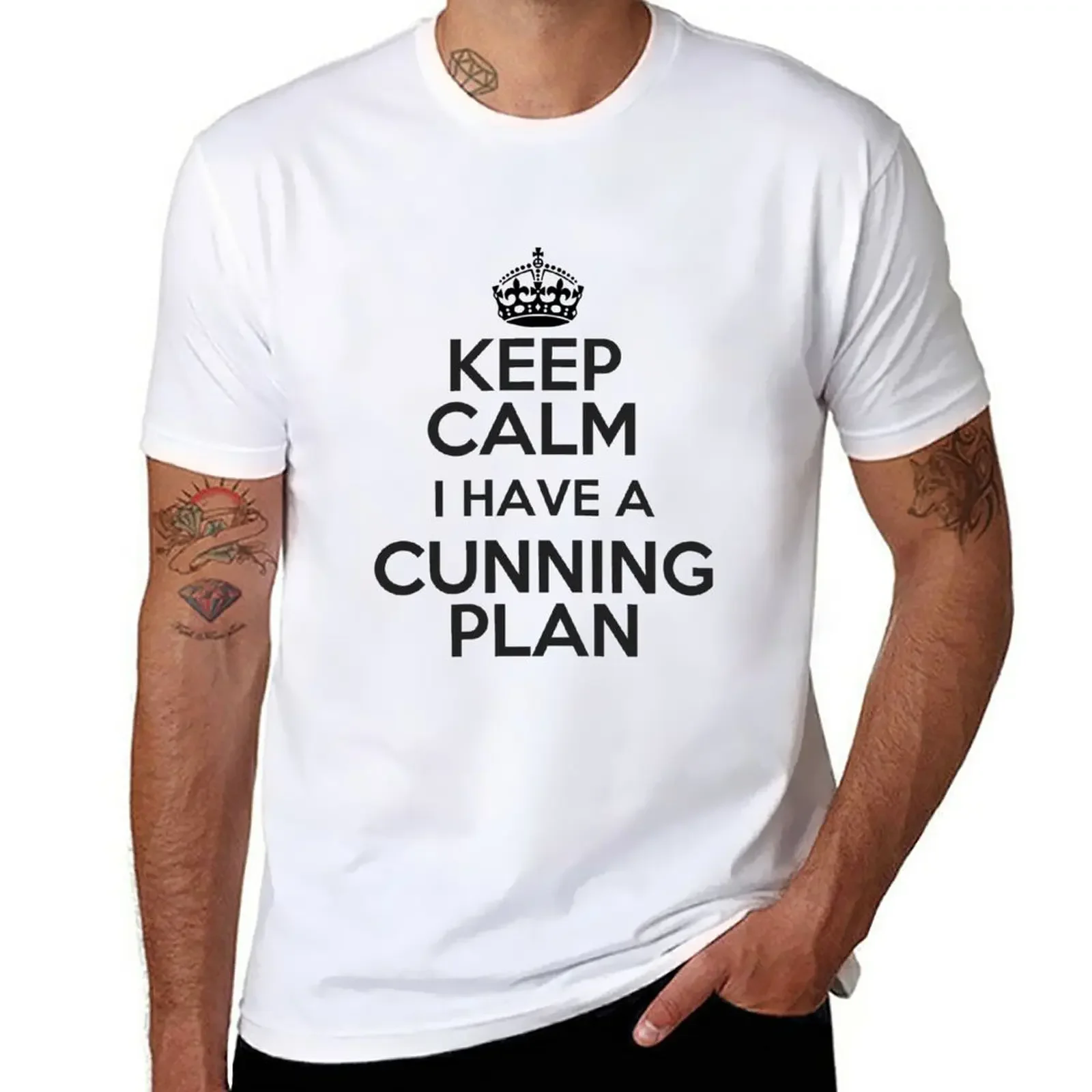 

Keep Calm - I Have A Cunning Plan T-Shirt for a boy Short sleeve tee Aesthetic clothing mens graphic t-shirts hip hop