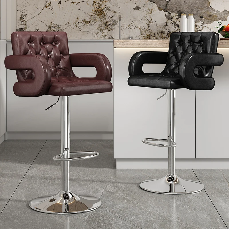 

Swivel Home Bar Chair High Kitchen Countertop Nordic Kitchen Restaurant Bar Stools Luxury Sillas Altas Para Barra Home Furniture