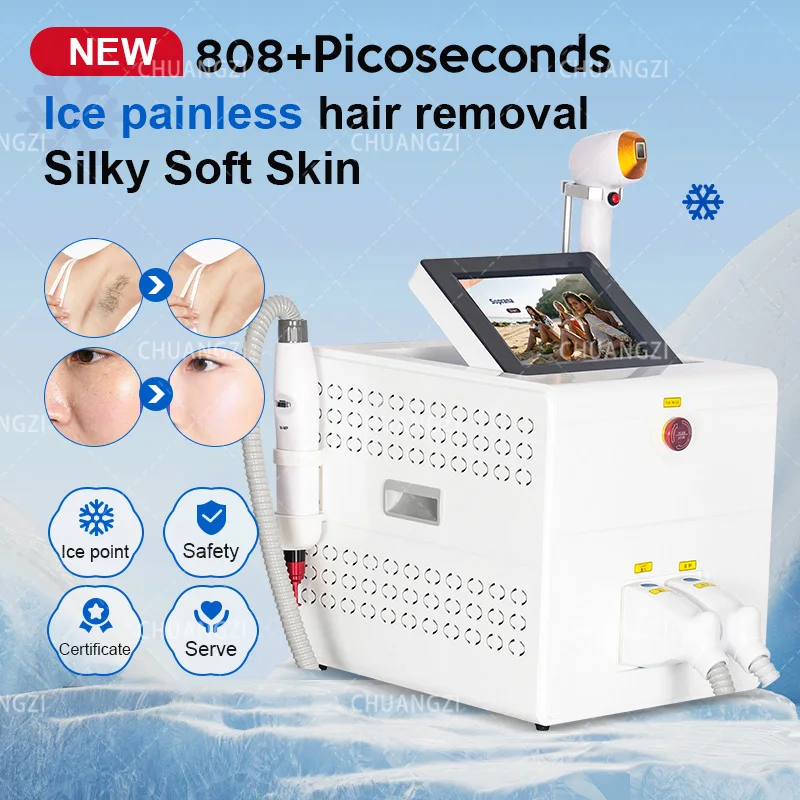 

2 in 1 diode 808 Hair Laser Fixed Q Switch Nd Yag Portable Laser Picosecond Tattoo Removal Machine 1064 nm