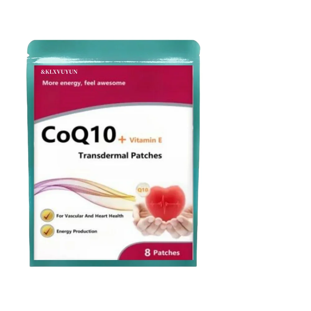 CoQ10 100mg - مكمل مضاد للأكسدة لإنتاج الأوعية الدموية والقلب والطاقة - رقع عبر الجلد المصنوعة في الولايات المتحدة الأمريكية