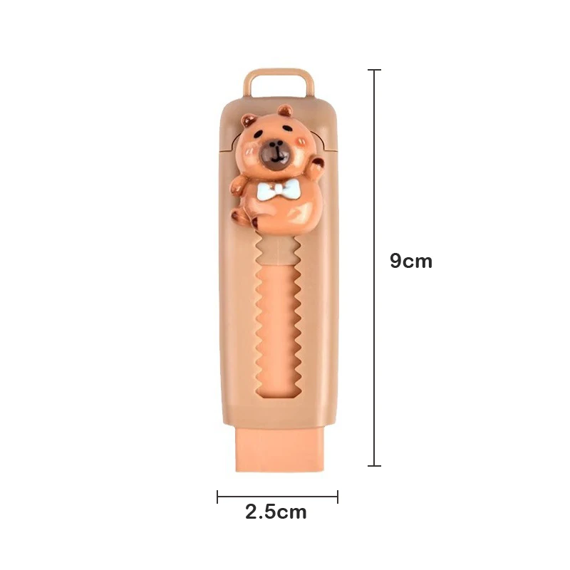 1pcs Kawaii Push Pull Capybara Eraser Soft School Supplies Clean Mess Free Stationary Office Student Rubber Eraser For Kids Gift