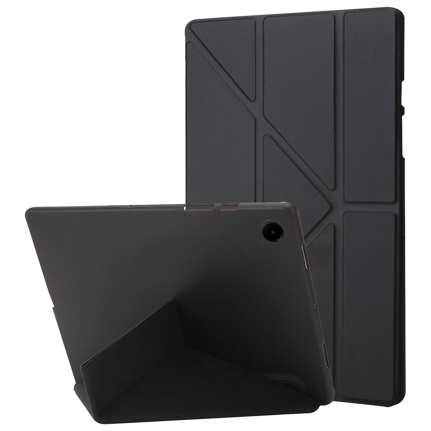 Magnetic Y-Fold Stand Tablet Case - Premium TPU Leather Silicone Cover, 8.7 Inch