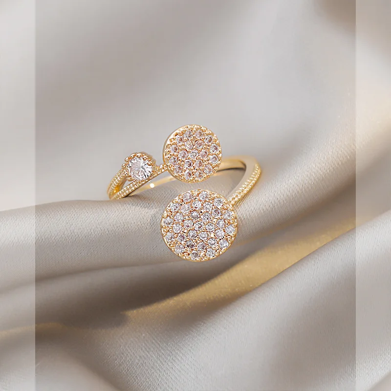 Korean New Exquisite Geometric Round Ring Women's Fashion Temperament Simple Versatile Open Ring