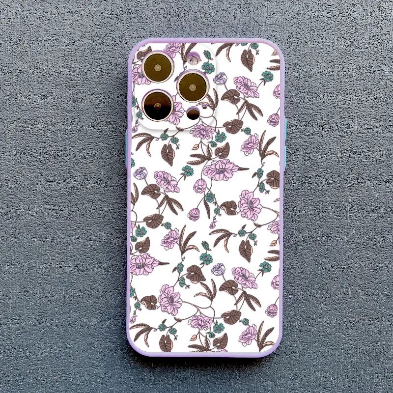 Floral Shockproof Phone Case - Full Graphic Flower Design Cover