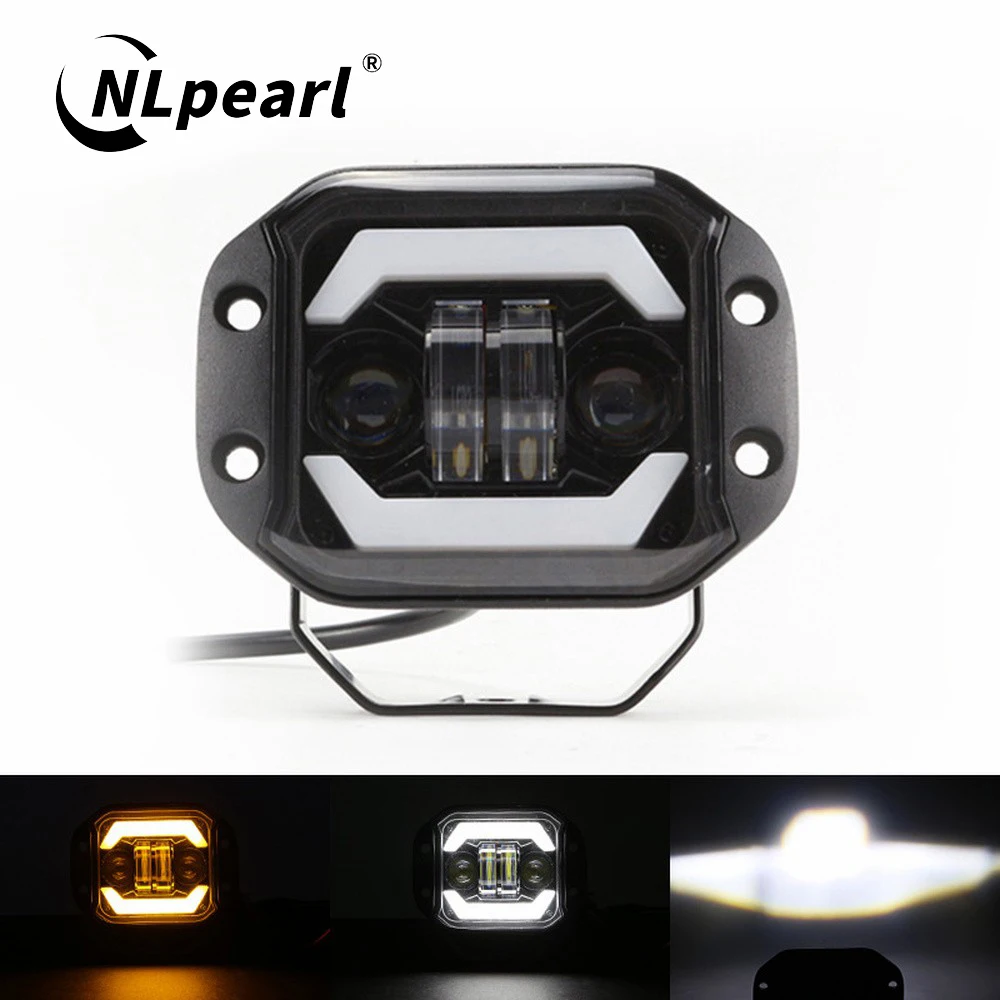 5 "Pollici Flush Mount Led Work Light Bar Led Pods Spotlight Hi/Low Beam Off Road 4 X4 Atv Niva Lada Car 12V 24V Fari Fendinebbia Di Guida