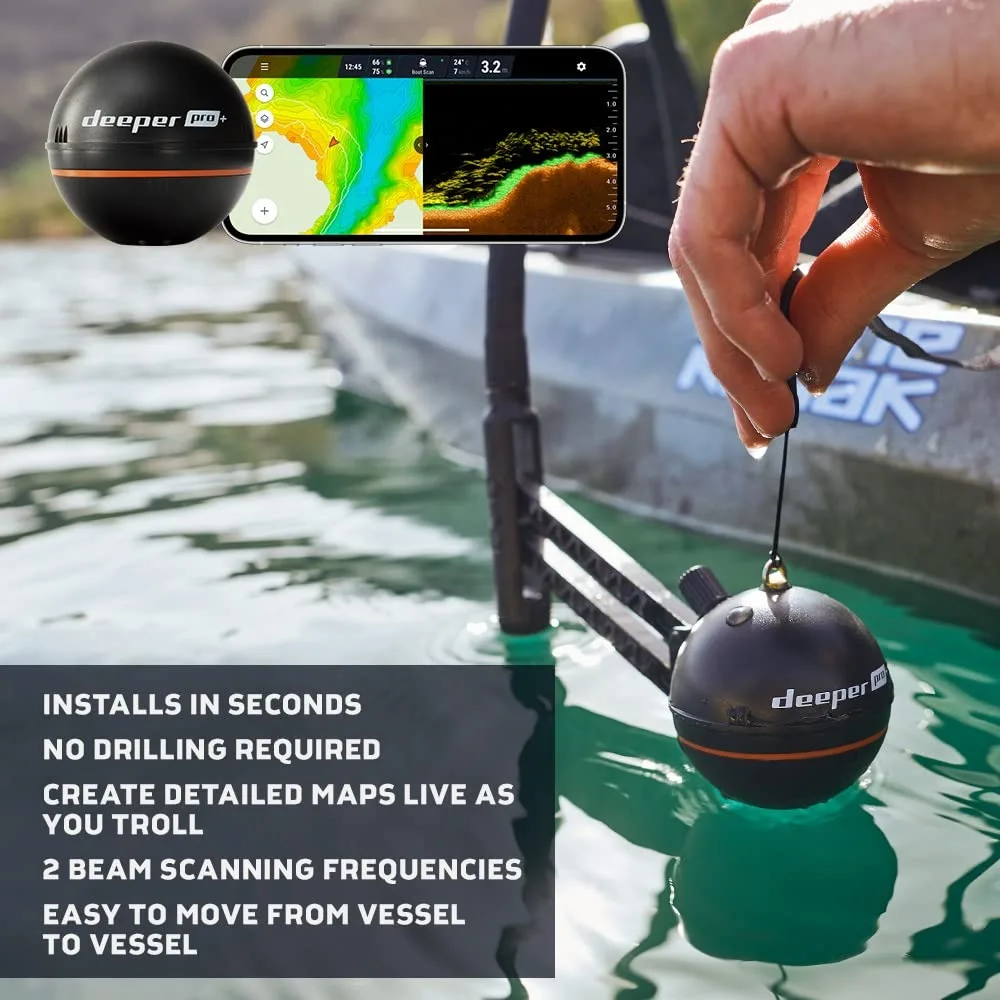 able and Portable WiFi Fish Finder with Gps for Kayaks and Boats on Shore Ice Fishing Fish Finder