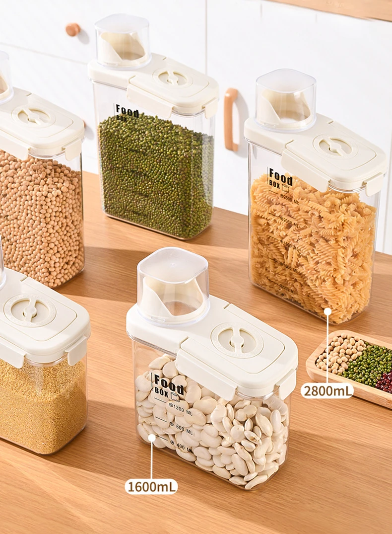 Transparent Storage Jar for Grains, Rice Bucket, Tea, Dried Fruits Storage Box, Kitchen Grain Bucket, Storage Jar, Sealed Jar