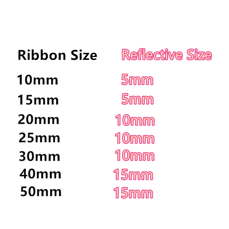 Safety Silver Reflective Ribbon for Sewing 10/15/20/25/30/40/50mm
