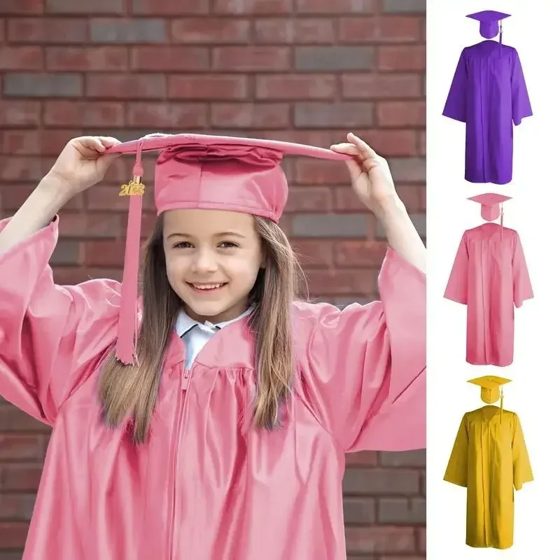 Preschool Graduation Cap Gown Robes Gown Cap Tassel Set Comfortable Unisex Congrats Grad Outfit For Kindergarten