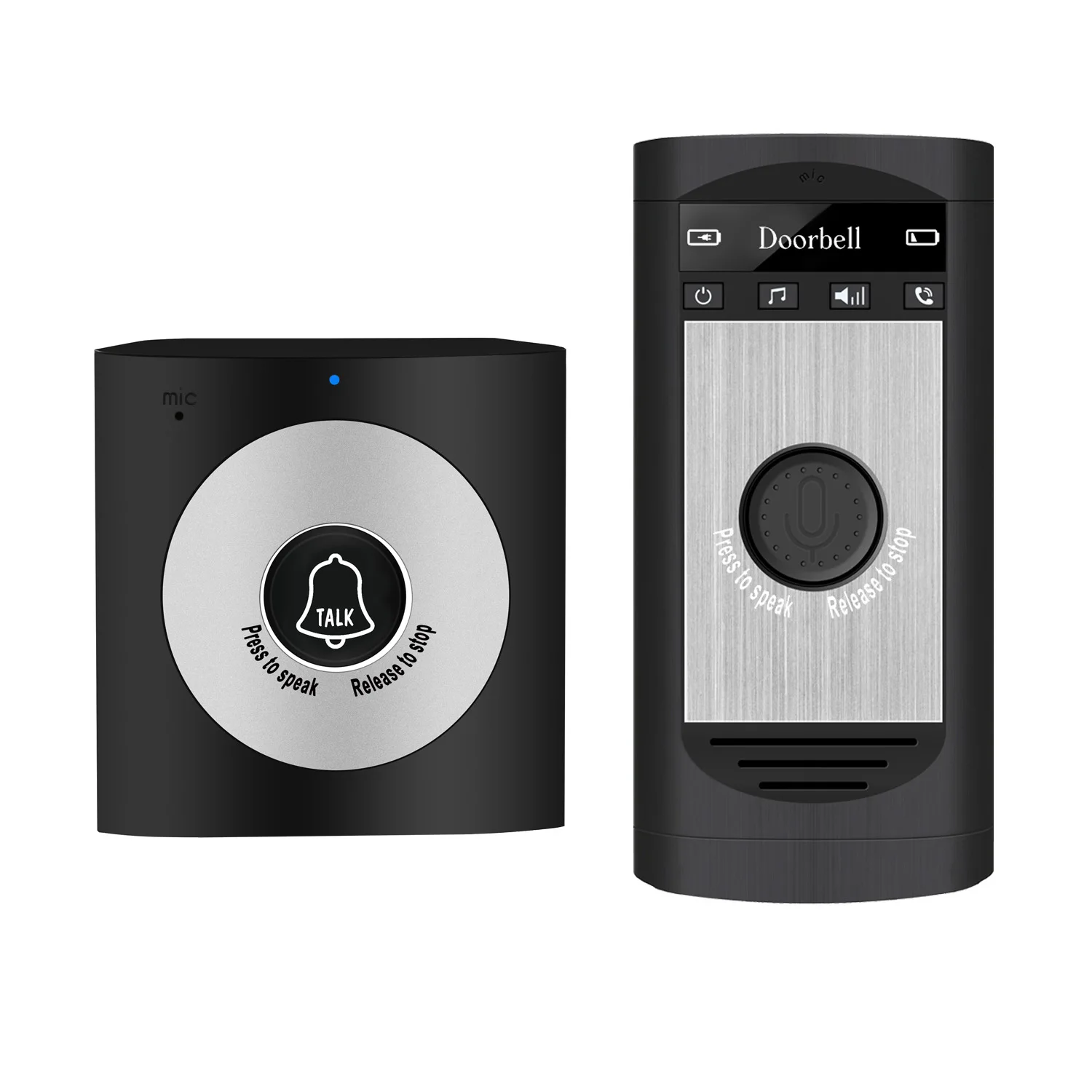 

Manufacturer's direct sales upgraded version of wireless voice two-way intercom doorbell, one to one, elderly pager