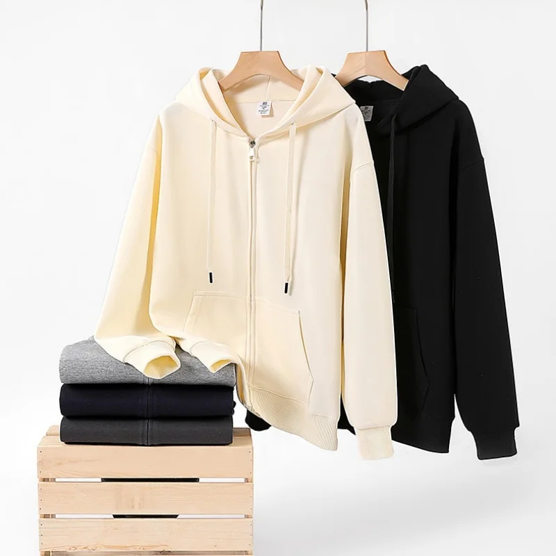 Q-W011595978C 가을/겨울 새로운 지퍼 스포츠 코트 남자 느슨한 달리기 사이클링 긴 소매 후드 빠른 건조 트레이닝 코트