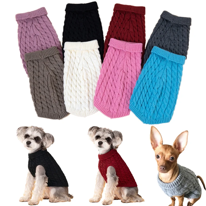 

Teddy Jacket Puppy Dog Sweaters for Small Medium Dogs Cats Clothes Winter Warm Pet Turtleneck Chihuahua Vest Soft Yorkie Coat