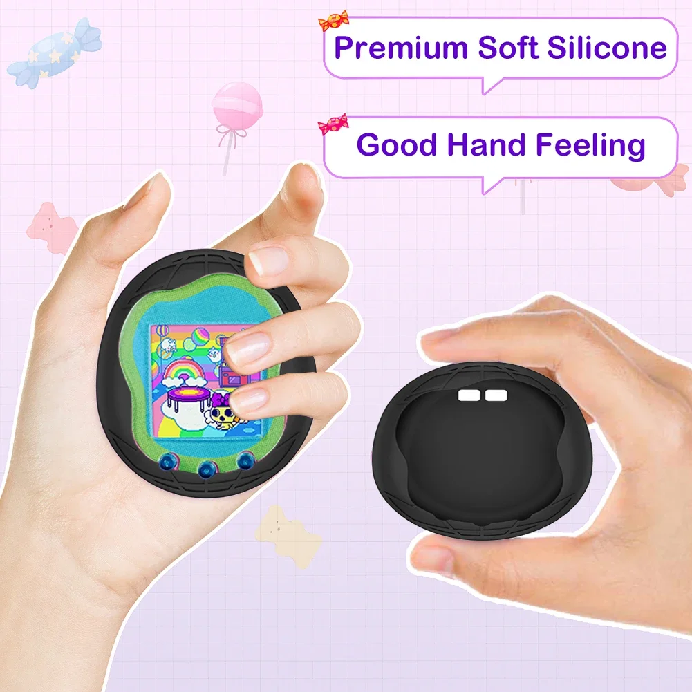 Silicone Case Waterproof Soft Case Cover with Lanyard Shockproof Protective Skin Sleeve Shell Anti-Scratch for Tamagotchi Uni