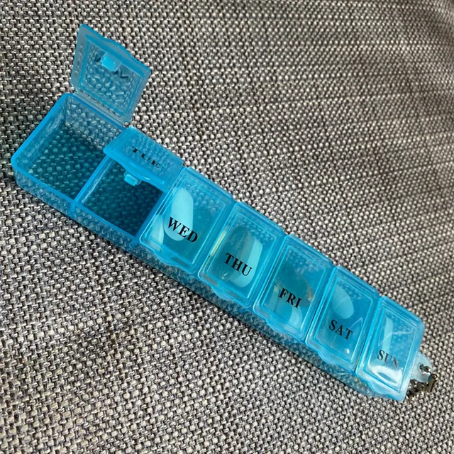 7 Napos Heti Tabletták Doboz Tabletta Tartó Tároló Tok Gyógyszer Tartály Mini Cellás - Image 3