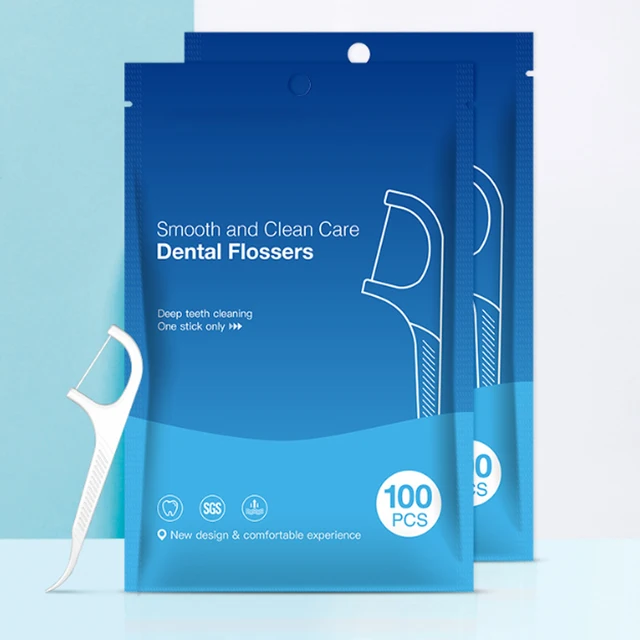 100PCS Dental Floss Dental Floss Picks Clean Between Teeth Interdental Brush Toothpick Floss Picks Oral Hygiene Care 1