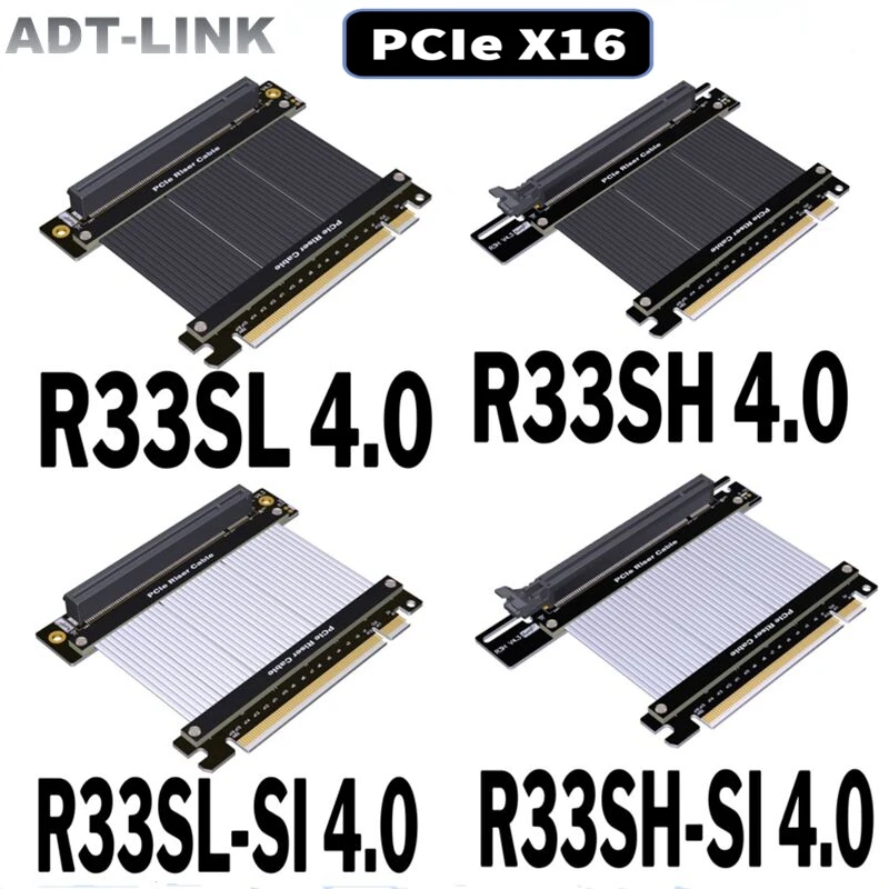 High Velocidade Pci Express Riser Extension Cabo Vertical Gpu Gaming Placas de Vídeo Pcie 4.0×16 Preto Prateado Rtx 3090 Novo 2023