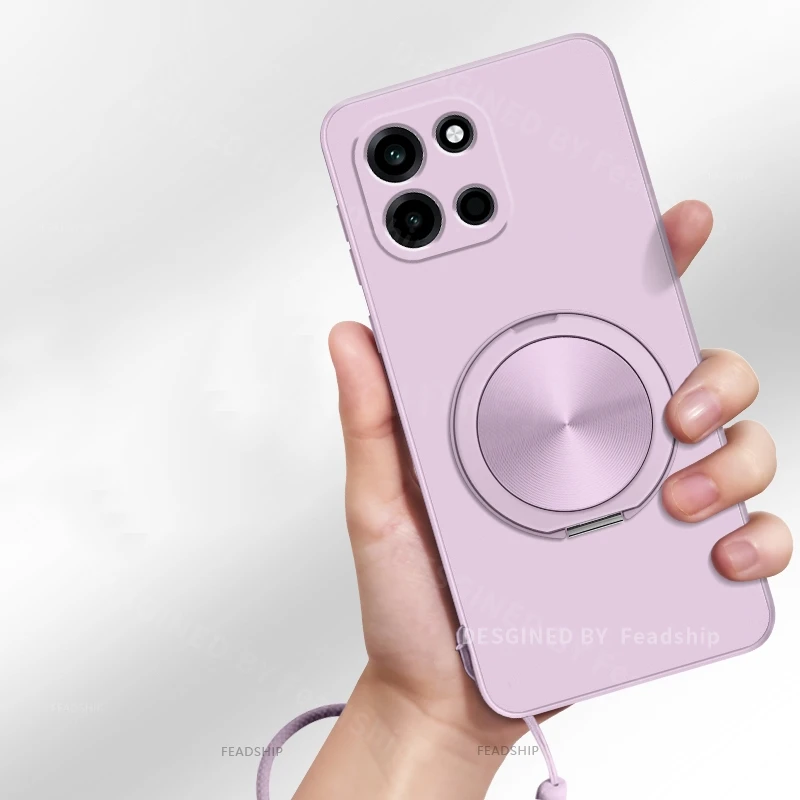 Silicone Phone Cover with Magnetic Holder Bracket and Screen Protector