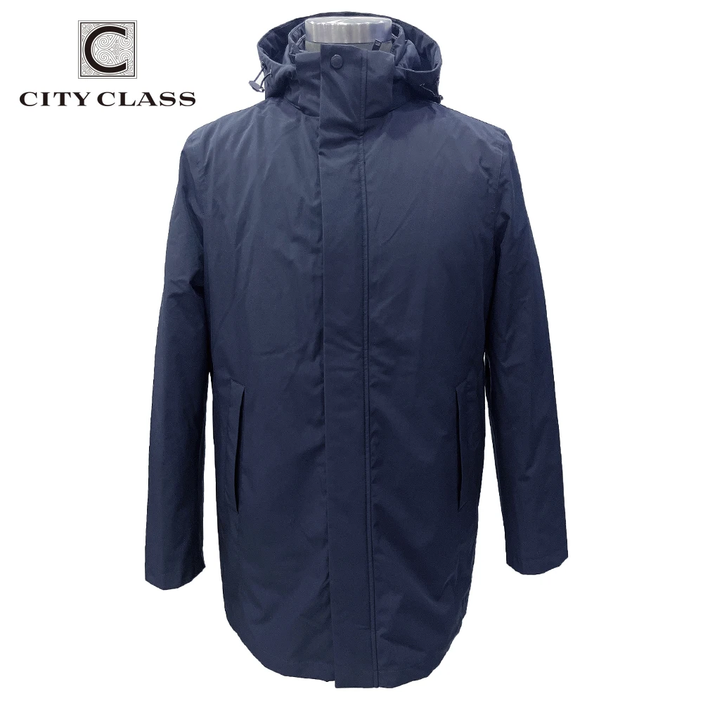 CITY CLASS Business Casual Men Padding Jacket Coat Set Winter New Style Removable Hood Quilted Unique Design for Male CC22ANETO