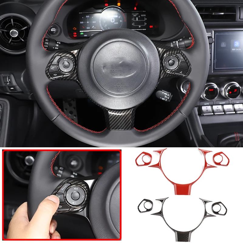 

ABS Carbon Fiber for Toyota 86 Subaru BRZ 2022 Car Steering Wheel Button Decoration Frame Stickers Trim Car Interior Accessories