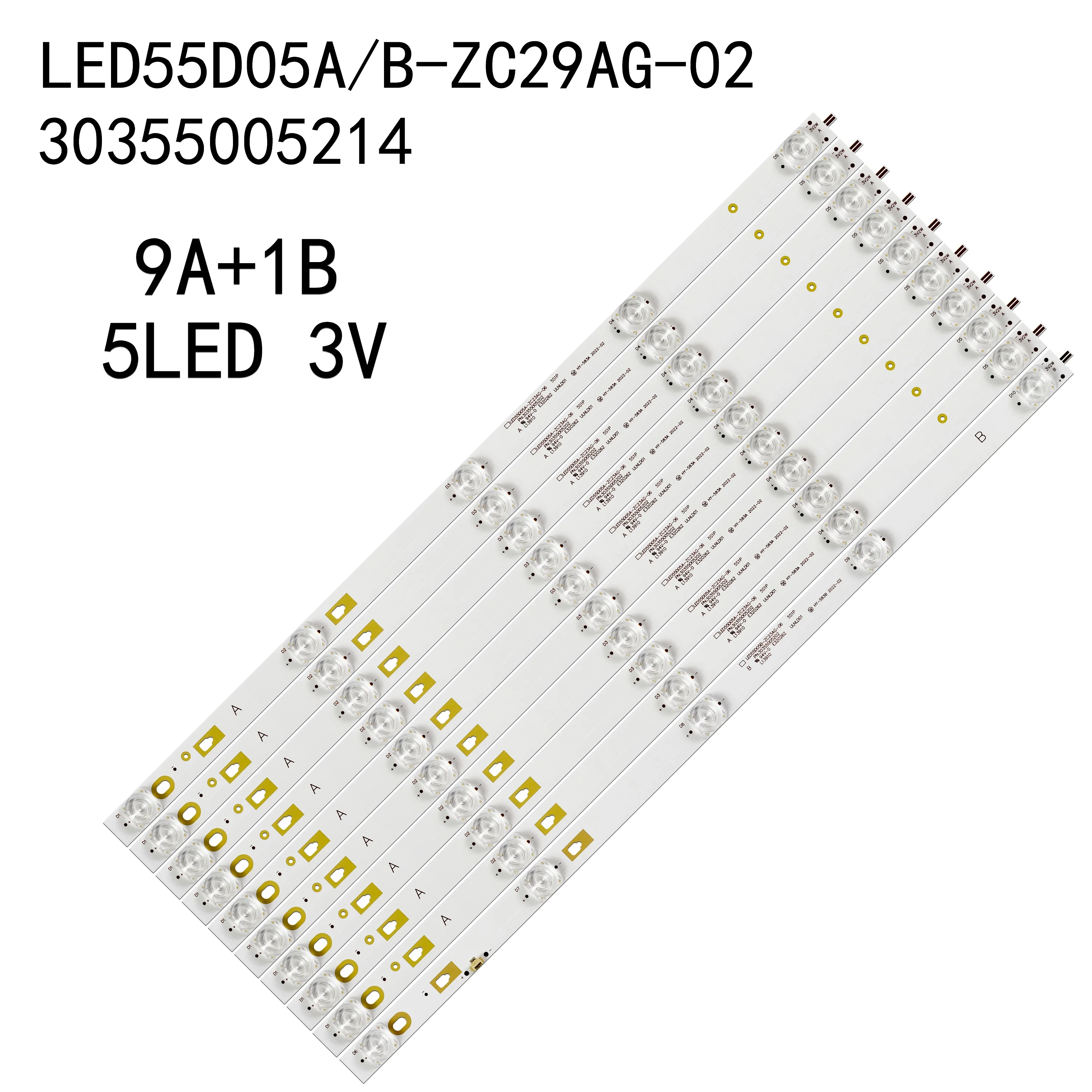 10Pcs/Set LED Backlight Strip For LED55D05A-ZC29AG-02 LED55D05B
