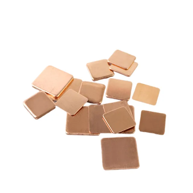10-Pack Copper Heatsink Shims, 15x15mm, Various Thickness (0.1-3mm) – For Laptop CPU Cooling & Thermal Repair