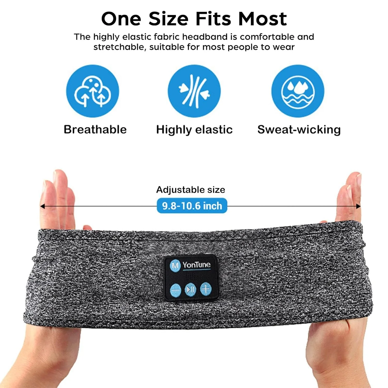 Wireless Bluetooth Sports Headband White Noise Stereo Bluetooth Headphones Washable Music Eyemask Adjustable Handsfree Call Gift