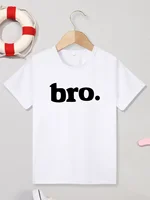 Fashion Girls Boys T-Shirts Top Clothes Oversized Bro Printing Kids Summer T-Shirts New High Quality Child Simple Cool 1