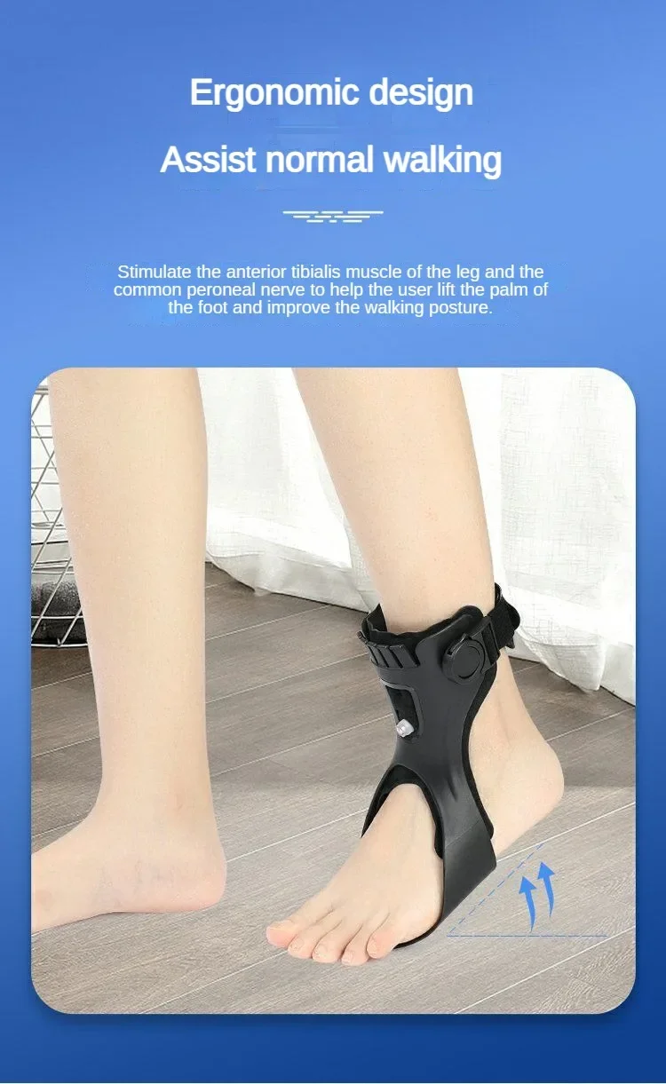 Drop-Foot-Orthese AFO Knöchelstütze mit komfortabler, verstellbarer Schnalle für Hemiplegie, Schlaganfall, Schuhe, Gehen – Detail 7