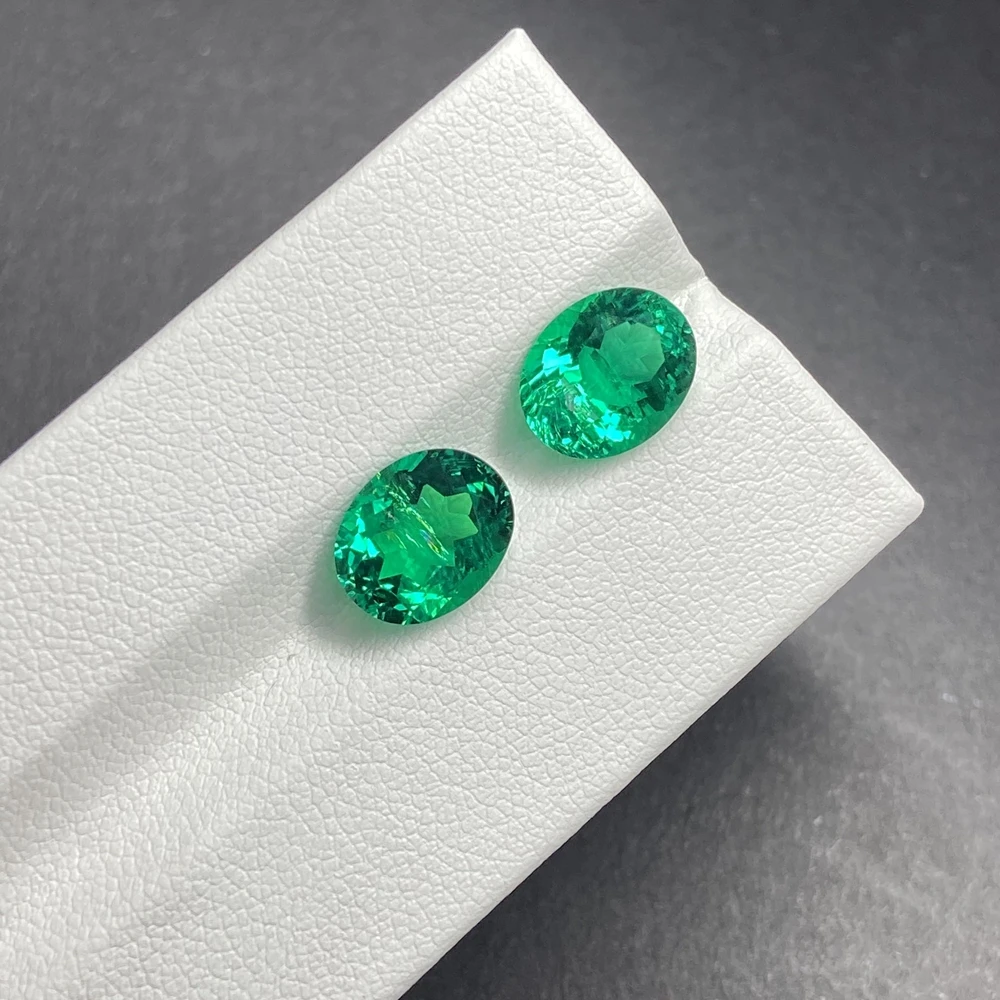 Meisidian Hydrothermal Muzo Green Emerald Stone Oval 9x7mm 1.5 Carat Loose Gemstnoe