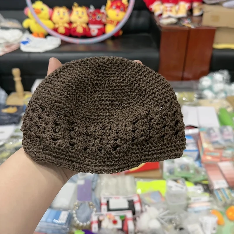Kufi 모자 남녀공용 솔리드 코튼 기도 모자, 이슬람 비니, Kufi 모자, 수제 겨울 따뜻한 장식 액세서리, 신제품
