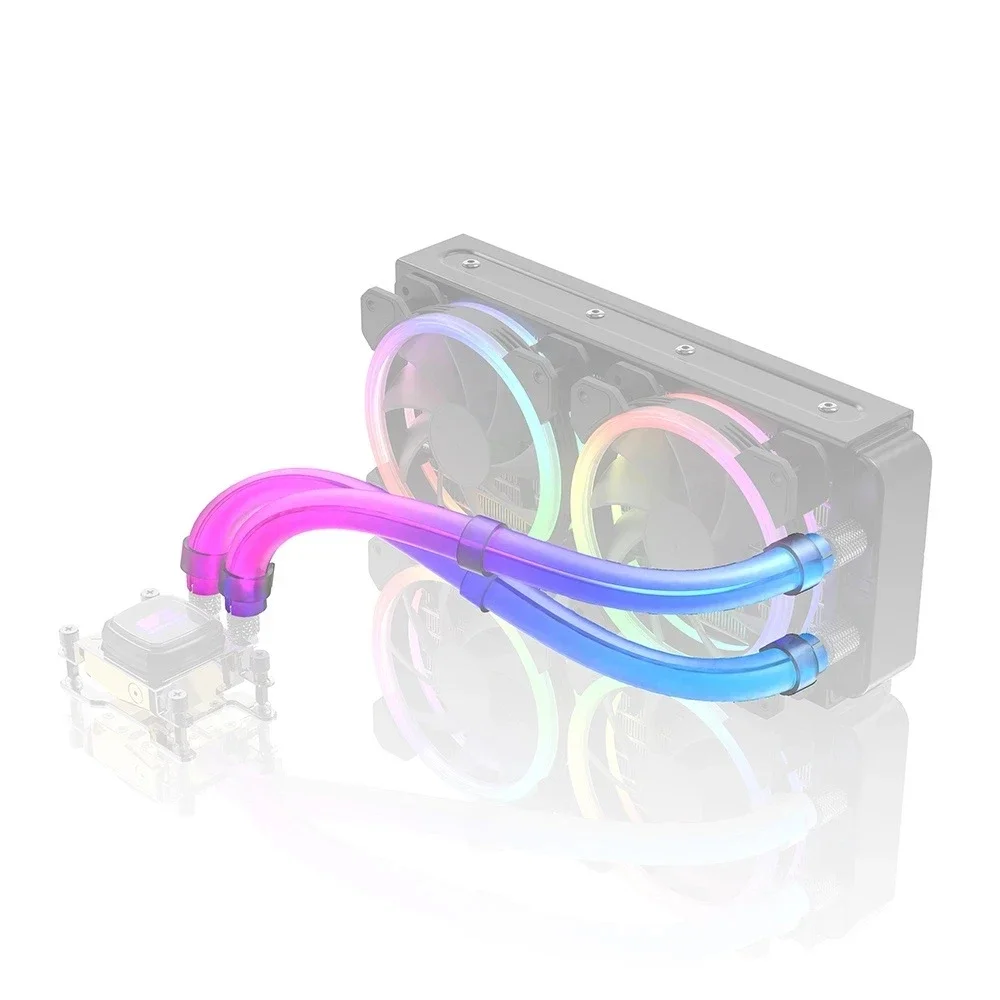Ezdiy-fab Shenguang Água Tubo de Refrigeração 5v Argb 3pin Sync Faça Você Mesmo Decorativa Água Refrigeração Neon Embalagem Colete - Imagem 3