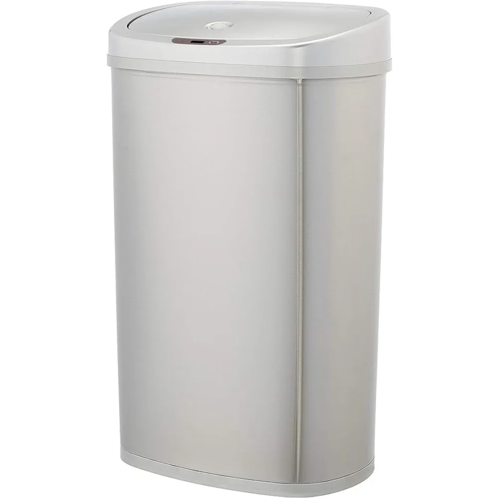 

50 Liters / 13.2 Gallon Motion Sensor Hands Free Rectangular Trash Can With Liner Bin Stainless Steel Freight Free Separate Home