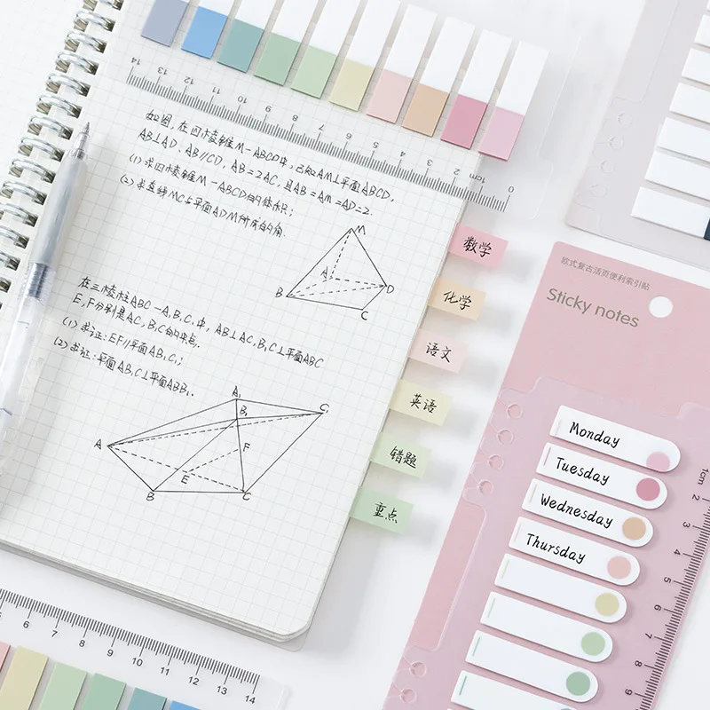 Sticky Notes Stationery Set 200 Sheets Stationery Posted for books it Memo Pad Bookmark Adhesive Notepad Sticky tabs - 5