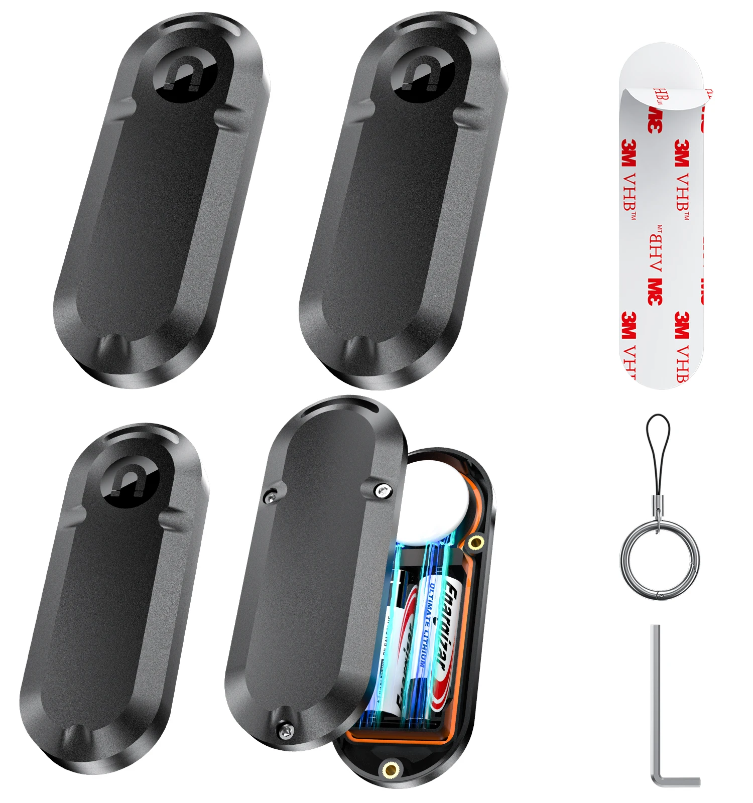 Fuzhong-10-Year Life Extended Battery Case For Airtag - Use Two Aa Batteries Instead Over 14x More Capacity Than Cr2032 4 1 Hanging Magnetic Adhere Storage - View #2