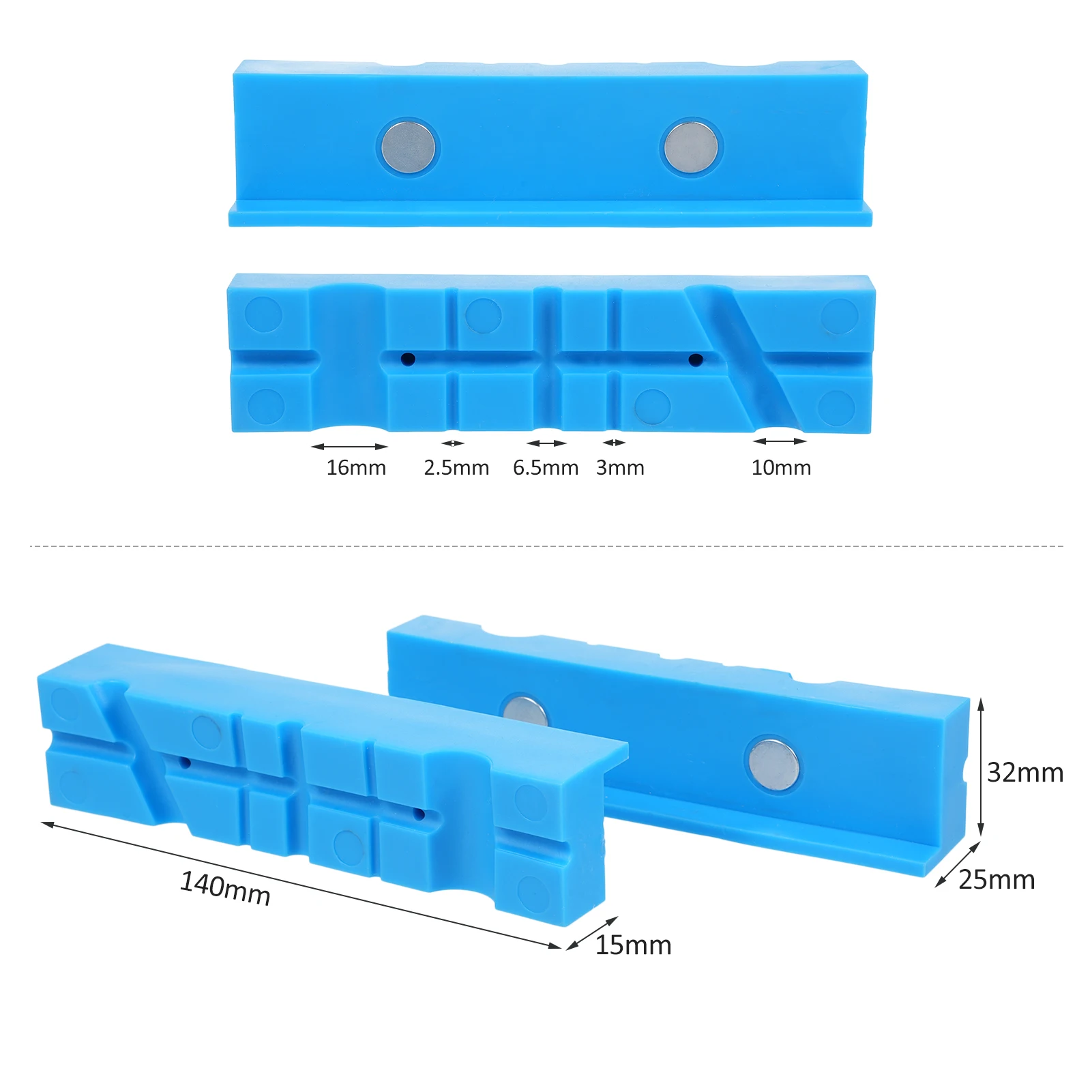 2Pcs Magnetic Protection Strip for Vise Jaws Anti-Skid Pads for Vise Jaws Soft J