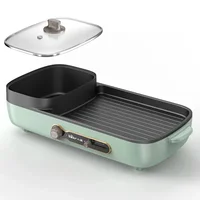 1600W Electric Stove, 220V Hot Pot Electric Cooker With Grill,Multi-Function Electric Roaster Pan,Non-Stick Cooking Surface 1