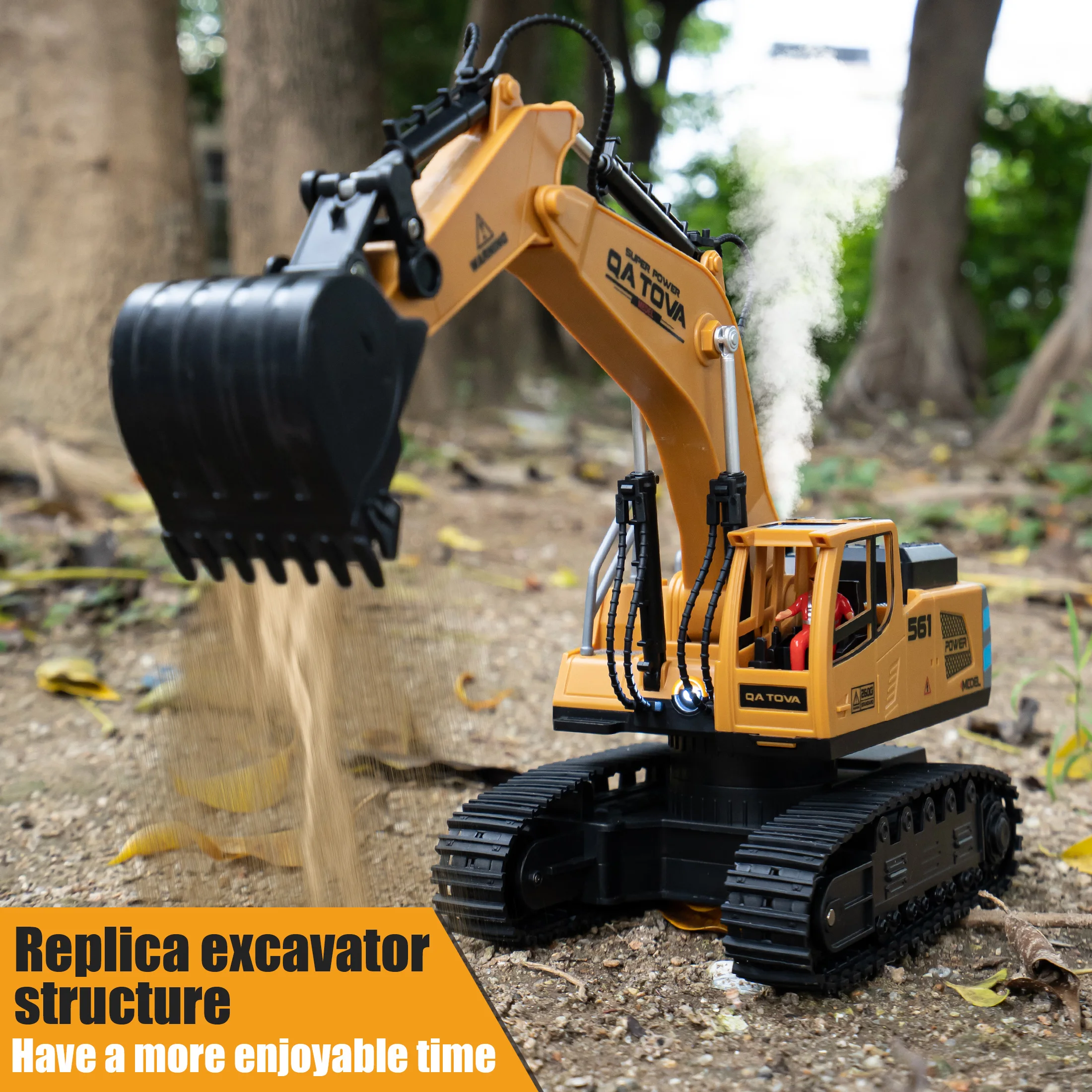 New 2.4G Remote Control Excavator Dump Truck RC Model Car Toy Professional Alloy Plastic Simulation Construction Vehicle for Kid 2