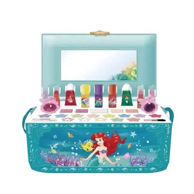Disney girls mermaid princess elsa Cosmetics Make up set polish Beauty makeup box With original box kids  gift 3