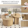 Set of 2 Coffee Tables, Round Coffees Tables Living Room, Wood Table Set, Sofa Side Living Room Bedroom Coffee Table 6