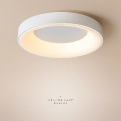 Nordic Led Ceiling Lights Fixtures Bedroom Circle Luces Living Room Black Chandeliers Lamp with Remote Control Study Decoration