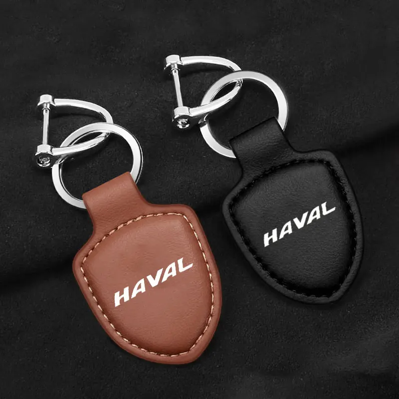 자동차 럭셔리 PU  가죽 끈 실드 모델링 키 체인, 남성 여성 쉴드 모델링 키 링 쥬얼리 Haval H1 H2 H3 H6