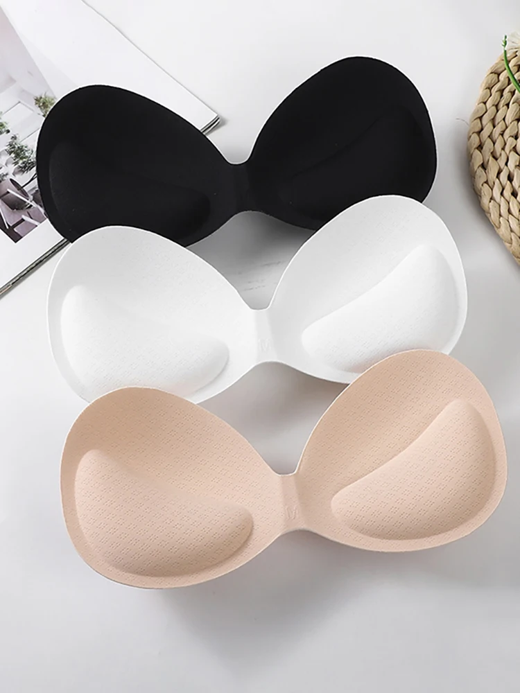 

1p Thick Sponge Bra Pads Push Up Breasts Removable Bra Accessories For Swimsuits Bikini Liners Invisible Pads For Party Weddings